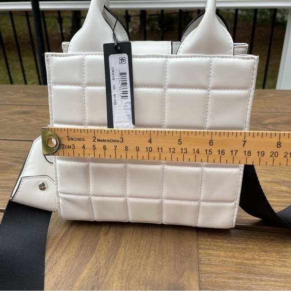 Sam Edelman Circus Duncan Mini Tote Bag Crossbody puff fine Napa white cottage - Picture 7 of 10